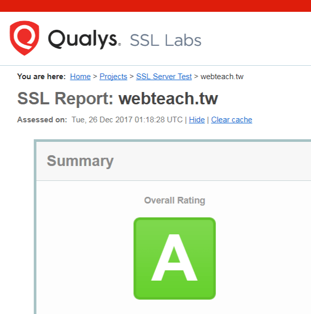 [ LINUX ] – 檢測你的 SSL等級 含錯誤排除