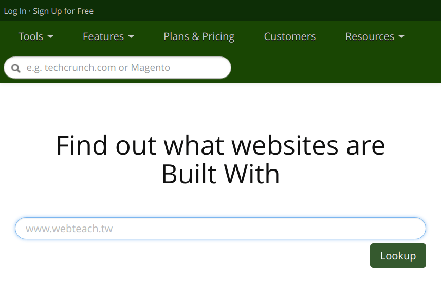 [ Life ] – Built With – 查詢某個網站 使用什麼技術建立的
